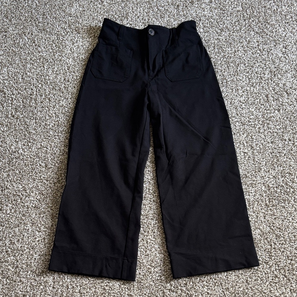 LC Lauren Conrad Cropped Black Wide-Leg Pants